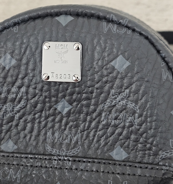 Authentic MCM Black Logo Backpack - Picture 4 of 15